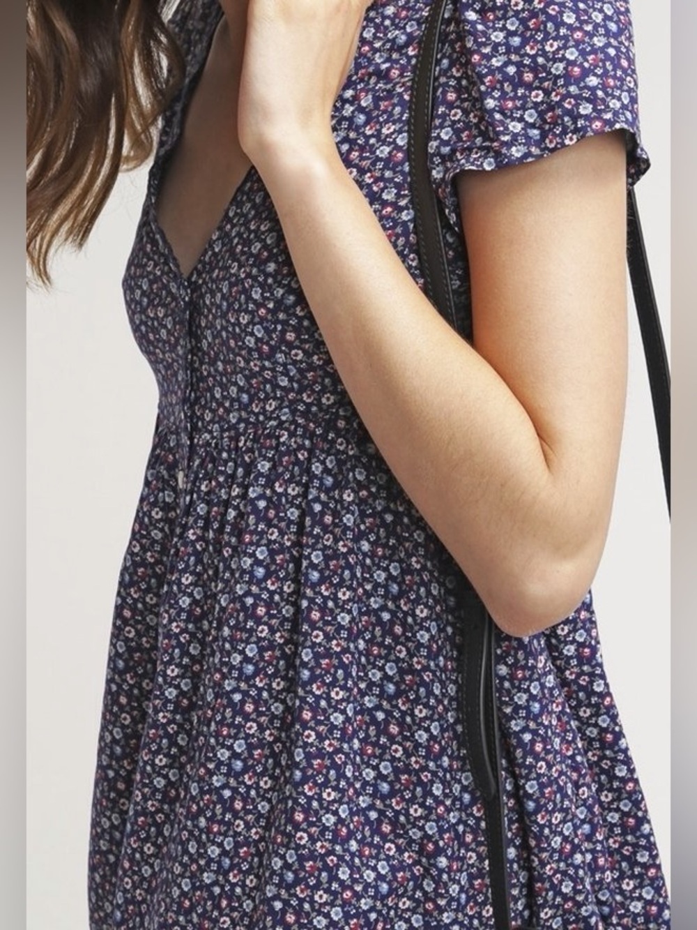Denim & Supply Ralph Lauren Navy Floral Button-Front Mini Dress - Picture 3 of 6